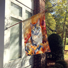 Load image into Gallery viewer, Aphrodite Giant Cat in Fall Leaves House Flag