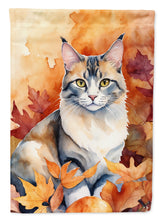Load image into Gallery viewer, Aphrodite Giant Fall Garden Flag - Cat in Fall Leaves - Cat-Themed Seasonal Yard Decor