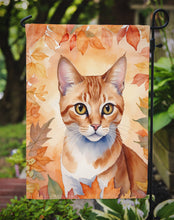 Load image into Gallery viewer, Arabian Mau Fall Garden Flag - Cat in Fall Leaves - Cat-Themed Seasonal Yard Decor