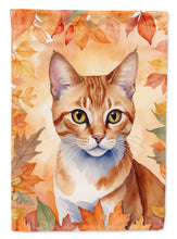 Load image into Gallery viewer, Arabian Mau Fall Garden Flag - Cat in Fall Leaves - Cat-Themed Seasonal Yard Decor