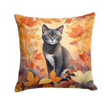 Load image into Gallery viewer, Asian Cat in Fall Leaves Throw Pillow