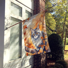 Load image into Gallery viewer, Australian Mist Cat in Fall Leaves House Flag