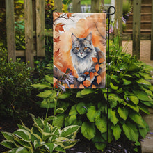 Load image into Gallery viewer, Australian Mist Cat Fall Garden Flag - Cat in Fall Leaves - Cat-Themed Seasonal Yard Decor