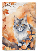 Load image into Gallery viewer, Australian Mist Cat Fall Garden Flag - Cat in Fall Leaves - Cat-Themed Seasonal Yard Decor