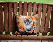 Load image into Gallery viewer, Australian Mist Cat in Fall Leaves Throw Pillow - 14x14 Decorative Pillow – Art for Your Home &amp; Patio