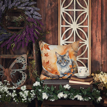Load image into Gallery viewer, Australian Mist Cat in Fall Leaves Throw Pillow