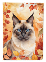 Load image into Gallery viewer, Birman Fall Garden Flag - Cat in Fall Leaves - Cat-Themed Seasonal Yard Decor