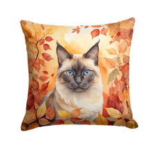 Load image into Gallery viewer, Birman Cat in Fall Leaves Throw Pillow