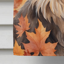 Load image into Gallery viewer, British Longhair Cat in Fall Leaves House Flag