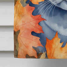 Load image into Gallery viewer, British Shorthair Cat in Fall Leaves House Flag
