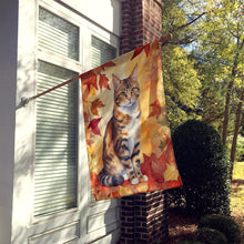Load image into Gallery viewer, California Spangled Cat in Fall Leaves House Flag