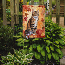 Load image into Gallery viewer, California Spangled Fall Garden Flag - Cat in Fall Leaves - Cat-Themed Seasonal Yard Decor