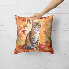 Load image into Gallery viewer, California Spangled Cat in Fall Leaves Throw Pillow