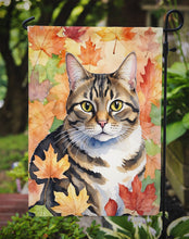 Load image into Gallery viewer, California Spangled Fall Garden Flag - Cat in Fall Leaves - Cat-Themed Seasonal Yard Decor