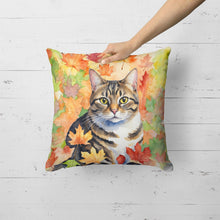 Load image into Gallery viewer, California Spangled Cat in Fall Leaves Throw Pillow
