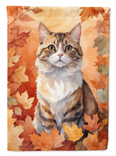 Load image into Gallery viewer, Chantilly Tiffany Cat in Fall Leaves House Flag