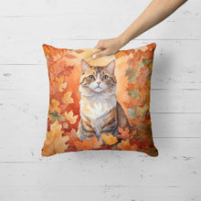 Load image into Gallery viewer, Chantilly Tiffany Cat in Fall Leaves Throw Pillow