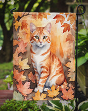 Load image into Gallery viewer, Cheetoh Fall Garden Flag - Cat in Fall Leaves - Cat-Themed Seasonal Yard Decor