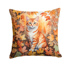Load image into Gallery viewer, Cheetoh Cat in Fall Leaves Throw Pillow