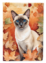 Load image into Gallery viewer, Colorpoint Shorthair Cat in Fall Leaves House Flag