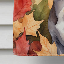 Load image into Gallery viewer, Cornish Rex Cat in Fall Leaves House Flag