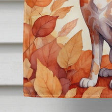 Load image into Gallery viewer, Devon Rex Cat in Fall Leaves House Flag