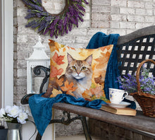Load image into Gallery viewer, Dwelf Cat in Fall Leaves Throw Pillow