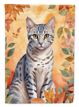 Load image into Gallery viewer, Egyptian Mau Cat in Fall Leaves House Flag