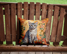 Load image into Gallery viewer, Egyptian Mau Cat in Fall Leaves Throw Pillow - 14x14 Decorative Pillow – Art for Your Home &amp; Patio