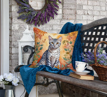 Load image into Gallery viewer, Egyptian Mau Cat in Fall Leaves Throw Pillow