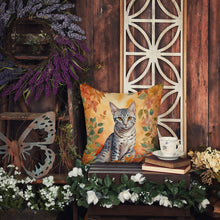 Load image into Gallery viewer, Egyptian Mau Cat in Fall Leaves Throw Pillow