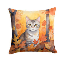 Load image into Gallery viewer, European Shorthair Cat in Fall Leaves Throw Pillow