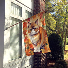 Load image into Gallery viewer, Exotic Shorthair Cat in Fall Leaves House Flag