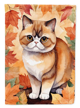 Load image into Gallery viewer, Exotic Shorthair Cat Fall Garden Flag - Cat in Fall Leaves - Cat-Themed Seasonal Yard Decor