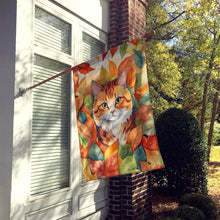 Load image into Gallery viewer, Foldex Exotic Fold Cat in Fall Leaves House Flag