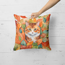 Load image into Gallery viewer, Foldex Exotic Fold Cat in Fall Leaves Throw Pillow