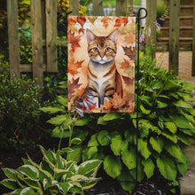 Load image into Gallery viewer, German Rex Fall Garden Flag - Cat in Fall Leaves - Cat-Themed Seasonal Yard Decor