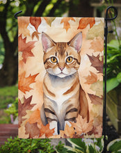 Load image into Gallery viewer, German Rex Fall Garden Flag - Cat in Fall Leaves - Cat-Themed Seasonal Yard Decor