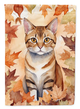 Load image into Gallery viewer, German Rex Fall Garden Flag - Cat in Fall Leaves - Cat-Themed Seasonal Yard Decor