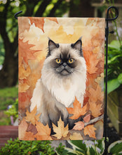 Load image into Gallery viewer, Himalayan Fall Garden Flag - Cat in Fall Leaves - Cat-Themed Seasonal Yard Decor