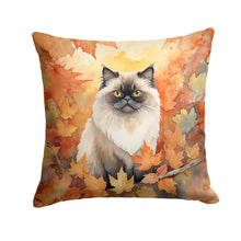 Load image into Gallery viewer, Himalayan Cat in Fall Leaves Throw Pillow