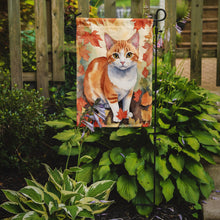 Load image into Gallery viewer, Japanese Bobtail Fall Garden Flag - Cat in Fall Leaves - Cat-Themed Seasonal Yard Decor