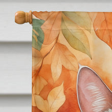 Load image into Gallery viewer, Khao Manee Cat in Fall Leaves House Flag