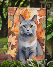 Load image into Gallery viewer, Korat Fall Garden Flag - Cat in Fall Leaves - Cat-Themed Seasonal Yard Decor