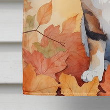 Load image into Gallery viewer, Korean Bobtail Cat in Fall Leaves House Flag