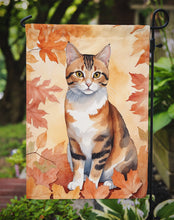 Load image into Gallery viewer, Korean Bobtail Fall Garden Flag - Cat in Fall Leaves - Cat-Themed Seasonal Yard Decor