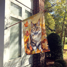 Load image into Gallery viewer, Kurilian Bobtail Cat in Fall Leaves House Flag