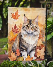 Load image into Gallery viewer, Kurilian Bobtail Fall Garden Flag - Cat in Fall Leaves - Cat-Themed Seasonal Yard Decor