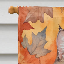 Load image into Gallery viewer, La Perm Cat in Fall Leaves House Flag