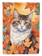 Load image into Gallery viewer, La Perm Cat in Fall Leaves House Flag